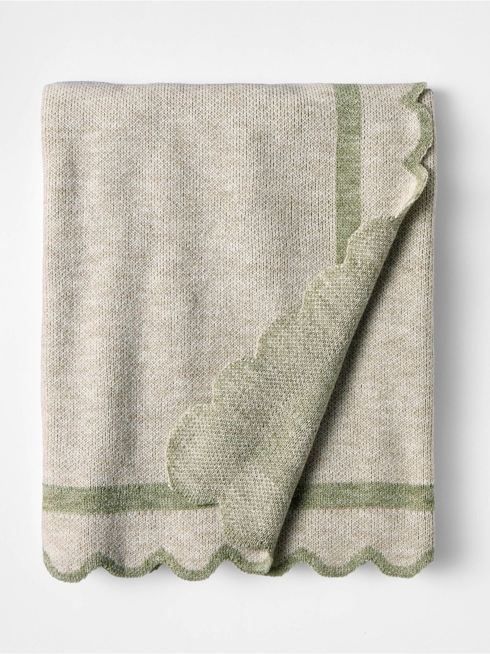 NEW! Scalloped Edge Throw  - Threshold designed with Studio McGee, Green